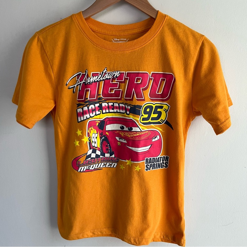Disney Pixar Cars Lightning McQueen 'Hometown Hero' Orange Tee